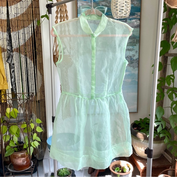 Dresses & Skirts - Vintage mint green sheer dress and mint sunglasses bundle